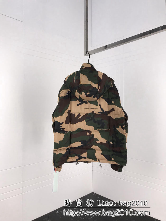 OFF-WHITE 迷彩河豚印花 時尚迷彩羽絨 男款夾克  ydi1697